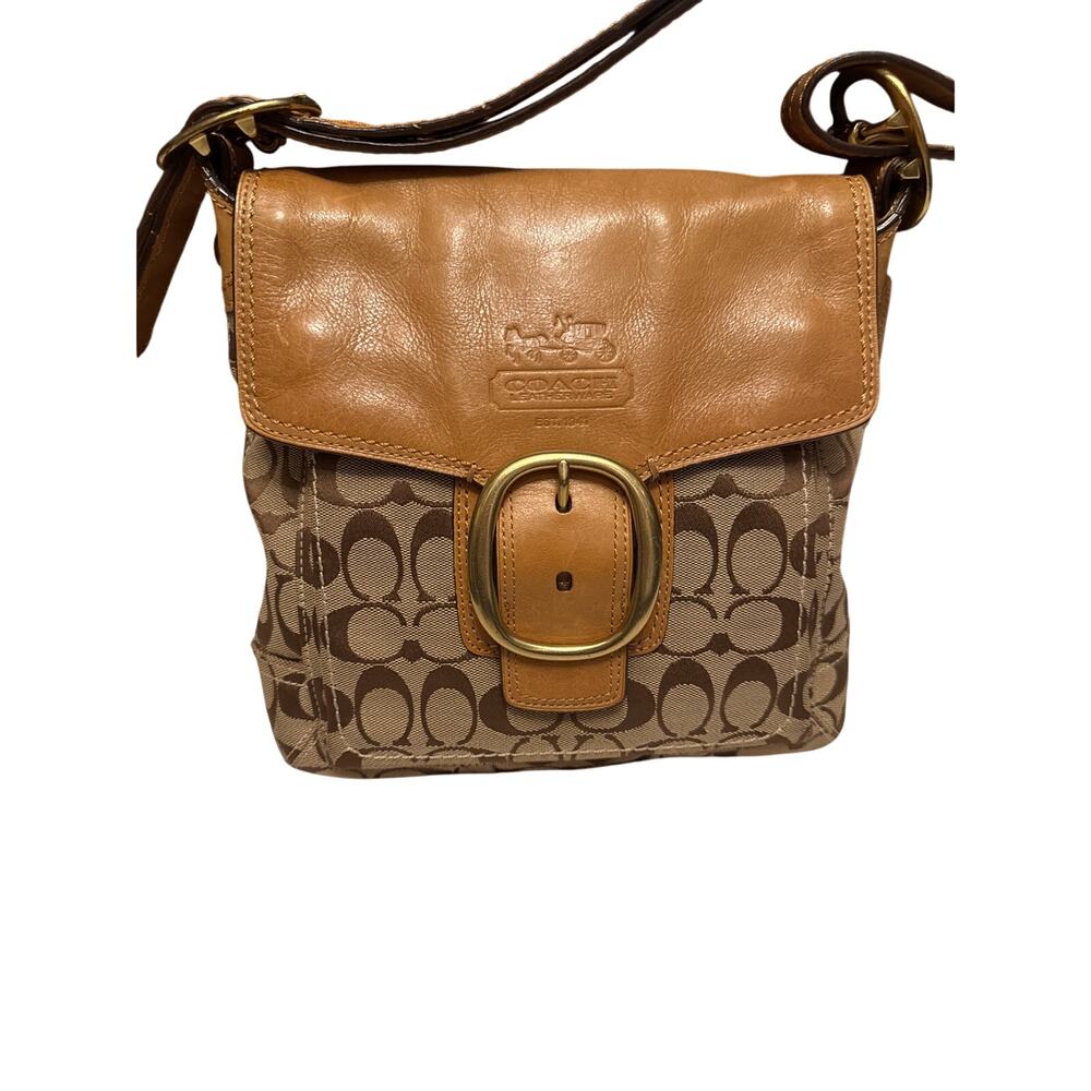 Coach Signature Canvas and Leather Crossbody Bag in Brown - Picture 10 of 10